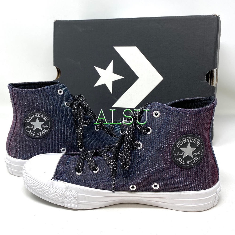 💖MEGA SALE💖Converse CTAS High Canvas Glitter Black Women’s Size 6 564911C - Picture 6 of 8